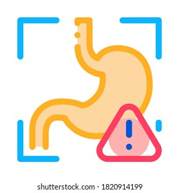 detection of stomach problems scan icon vector. detection of stomach problems scan sign. color symbol illustration