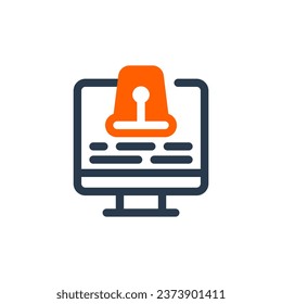 Detection Unauthorized Access Alert Vector Icon Illustration