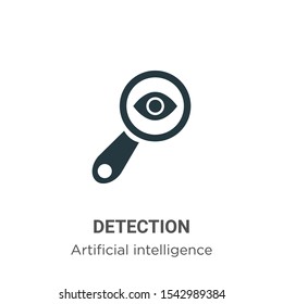 Detection vector icon on white background. Flat vector detection icon symbol sign from modern artificial intelligence collection for mobile concept and web apps design.