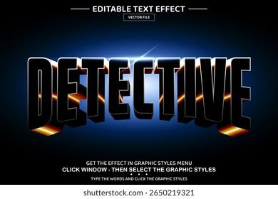 Detective 3D editable text effect template