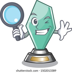 Detective acrylic trophy isolated with the mascot