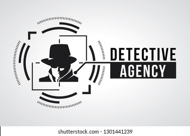 Detective agency badge design. Vector illustration