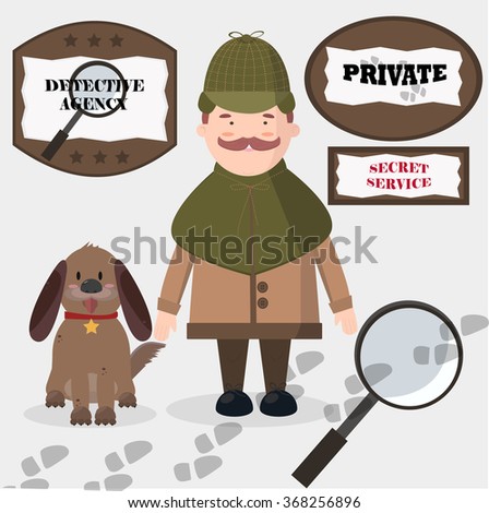 Detective agency vector set