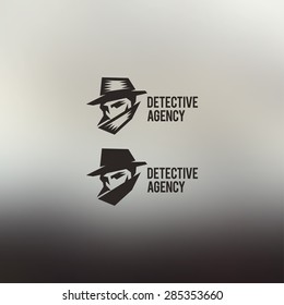 Detective agency vector sign. Vintage label. Private detective logo.