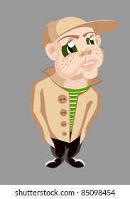 Detective agent or spy man for security or police concept design. Vector