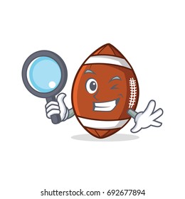 Detective American football character cartoon