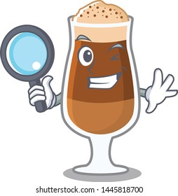 Detective americano cafe isolated with the mascot