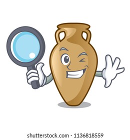 Detective amphora character cartoon style