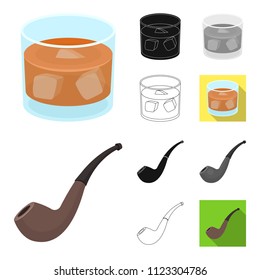 Detective and Attributes cartoon,black,flat,monochrome,outline icons in set collection for design.Detective Agency vector symbol stock web illustration.