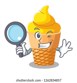 Detective banana ice cream isolated on mascot