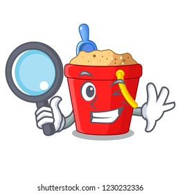 Detective beach bucket shape the fun character