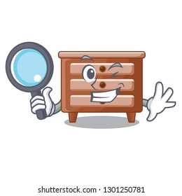 Detective bedside table is isolated the mascot