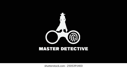 Detective and binoculars logo design