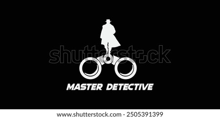 Detective and binoculars logo design