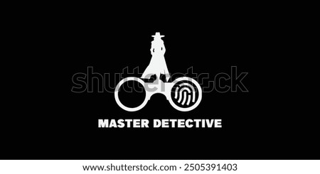 Detective and binoculars logo design