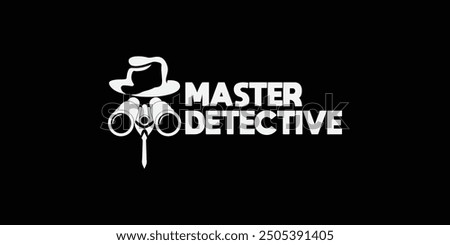 Detective and binoculars logo design