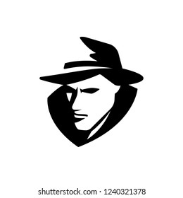 Detective Black White Illustration Stock Vector (Royalty Free ...