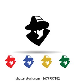 Detektiv Schwarz-Weiß-Mehrfarbensymbol. Einfache Glyphe, flache Vektorillustration von Krebstieren für i und ux, Website oder mobile Applikation