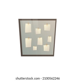 Detective Board with pins and evidence, crime investigation