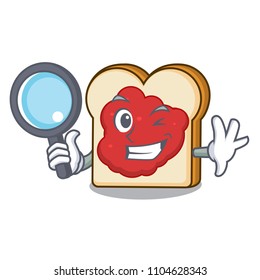 Detective bread with jam character cartoon