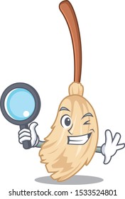 Detective broom with the in cartoon shape