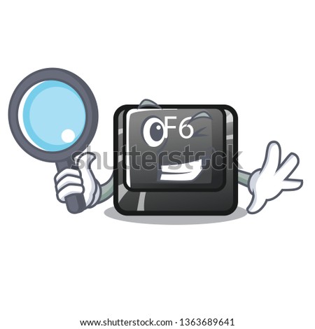 Detective button f6 isolated in the mascot