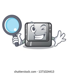 Detective button J isolated in the cartoon