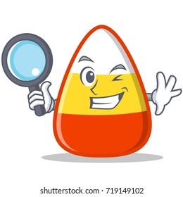 Detective candy corn character cartoon