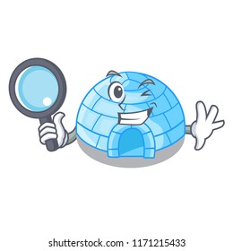 Detective cartoon dome igloo ice house snow