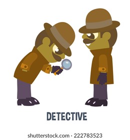Detective, cartoon flat style vector illustration