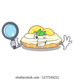 Detective cartoon lemon cake with lemon slice
