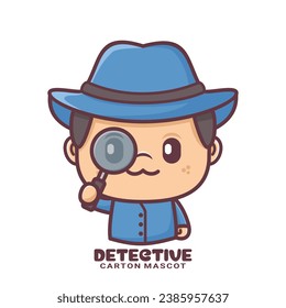 detective de caricatura. ilustraciones vectoriales con estilo de contorno.