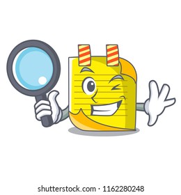 Detective cartoon note paper with conceptual idea