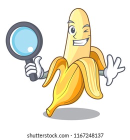 Detective character banana in the fruit market