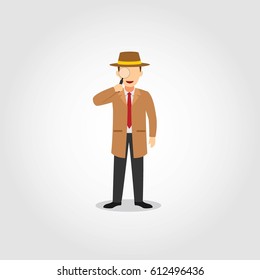 Detective Character Design Vector