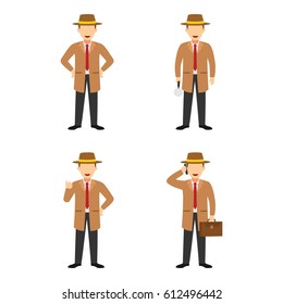 Detective Character Design Vector