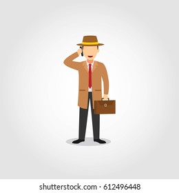 Detective Character Design Vector