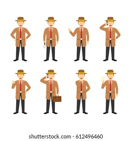 Detective Character Design Vector