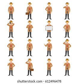 Detective Character Design Vector