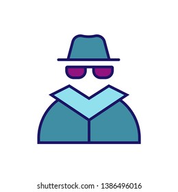 Detective character vector cool icon