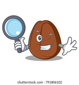Detective coffee bean character cartoon