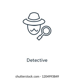 Detective concept line icon. Linear Detective concept outline symbol design. This simple element illustration can be used for web and mobile UI/UX.
