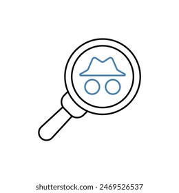 detective concept line icon. Simple element illustration. detective concept outline symbol design.