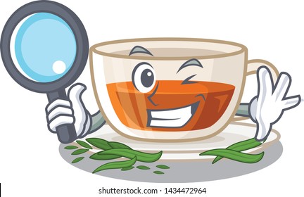 Detective darjeeling tea in the mascot shape