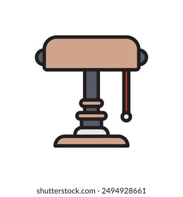 Detective  Desk Lamp Icon Vector Illustration