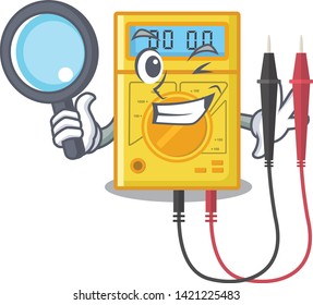 Detective digital multimeter isolated with the character