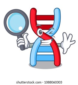 Detective dna molecule character cartoon