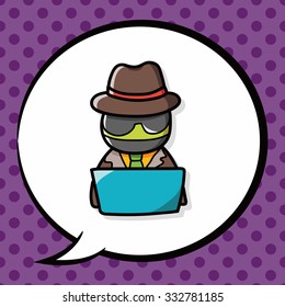 Detective doodle, speech bubble