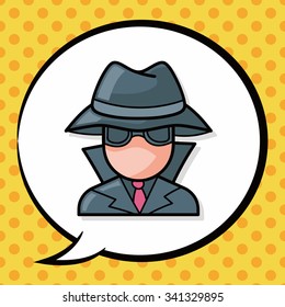 Detective doodle, speech bubble