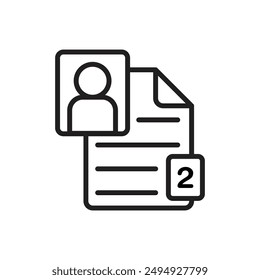 Detective Dossier Outline Icon Vector Illustration